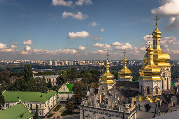 Kiev - September 28, 2018: Panoramic view of the Orthodox Pecher - Photo, Image
