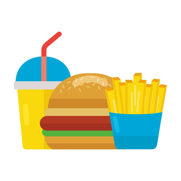 fast food hamburger e patatine fritte
 - Vettoriali, immagini