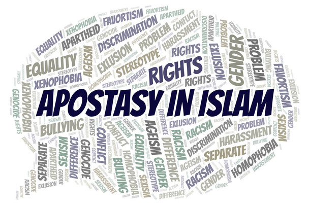 Apostasy In Islam - type of discrimination - word cloud. - Photo, Image