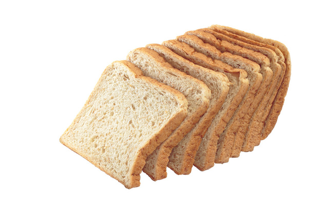 Свежий цельнозерновой хлеб ломтик изолирован
 - Фото, изображение