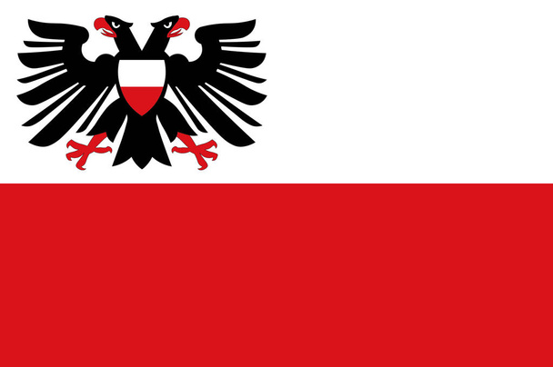 ドイツのシュレースヴィヒ・ホルシュタイン州のルエベックの国旗 - ベクター画像