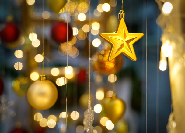 Christmas background - baubles and light - Zdjęcie, obraz