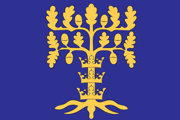 Vlag van Blekinge is een van de traditionele provincies van Zweden - Vector, afbeelding