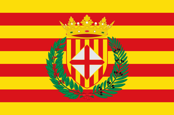 Flaga Barcelony-Prowincja Hiszpanii - Wektor, obraz