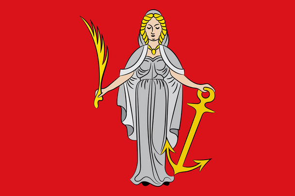 Bandeira de Westerkappeln in North Rhine-Westphalia, Alemanha
 - Vetor, Imagem