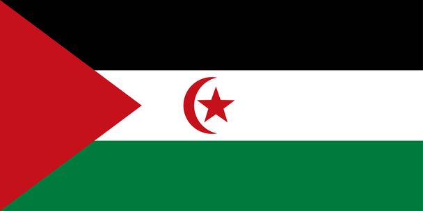 Flaga Sahrawi Arabska Republika Demokratyczna - Wektor, obraz