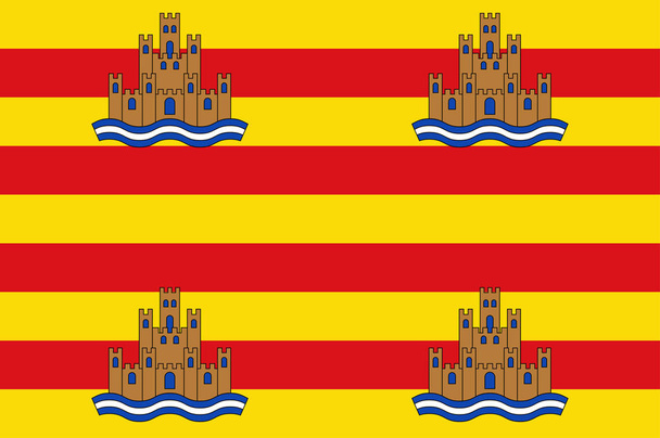 Flagge von Ibiza der Balearen, Spanien - Vektor, Bild