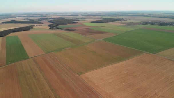 Campos de cultivo en Francia Aerial motion shot of crop fields in France
 - Imágenes, Vídeo