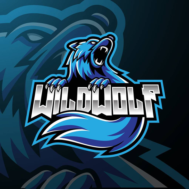 Wild Wolf mascotte logo ontwerp - Vector, afbeelding