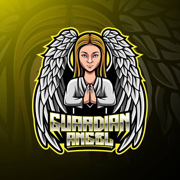 Guardian Angel mascot Logo design - Vector, Image