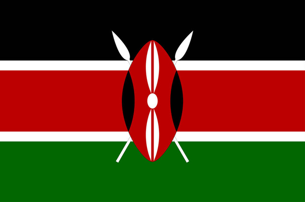 Vlag van de Republiek Kenia in Afrika - Vector, afbeelding