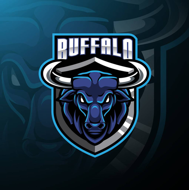 Buffalo head mascot logo design - Vector, Image