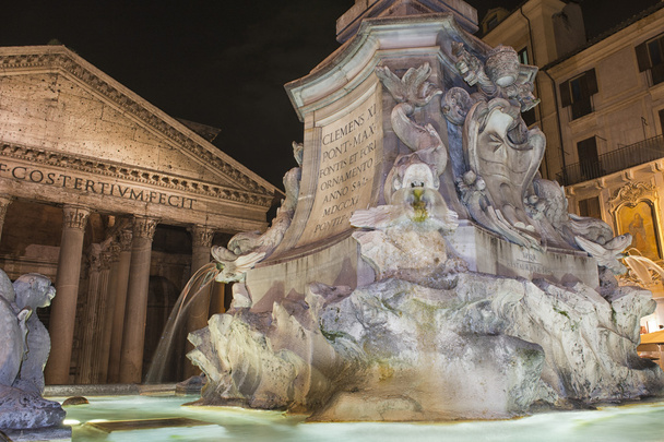 Rome pantheon place fountain - Photo, Image
