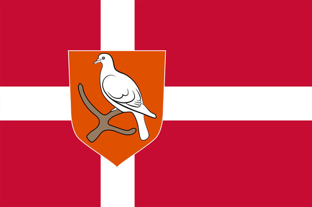 デンマークのユトランド半島北部地域の Morso の旗 - ベクター画像