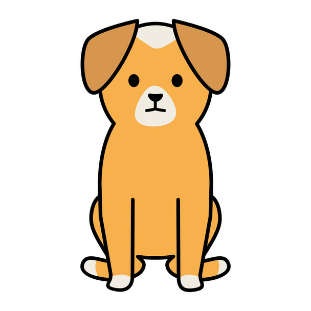 little dog adorable mascot character - Vector, Image