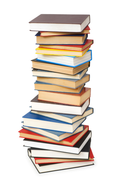 Куча книг, изолированных на белом
 - Фото, изображение