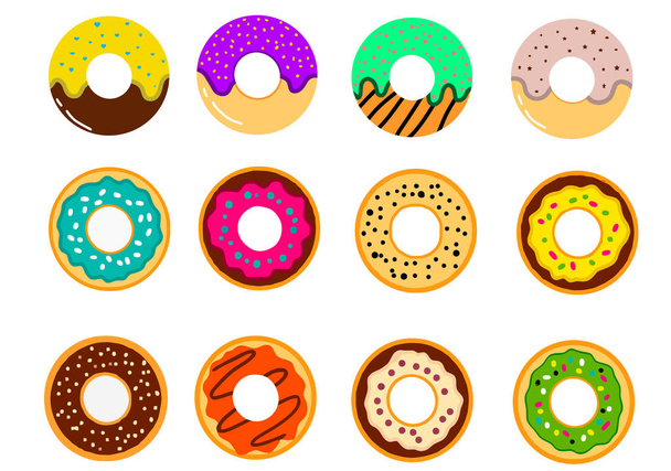 Set van heerlijke donuts. - Vector, afbeelding