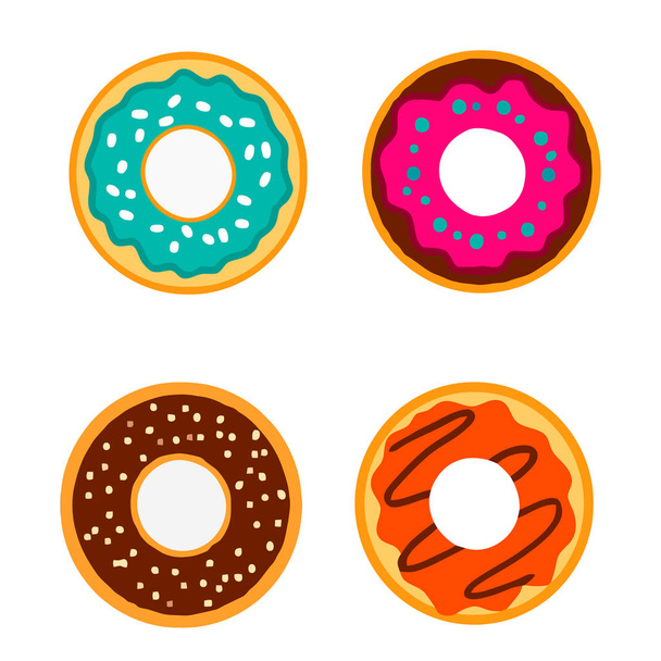 Set of delicious donuts. - Vector, afbeelding