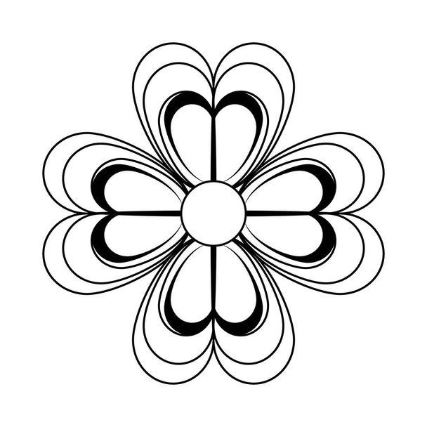конюшина з чотирма листям значка в чорно-білому
 - Вектор, зображення