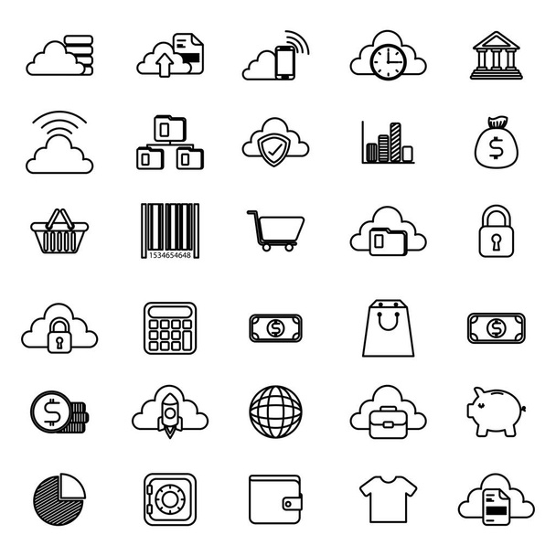 paquet d'icônes d'ensemble monochrome d'affaires
 - Vecteur, image