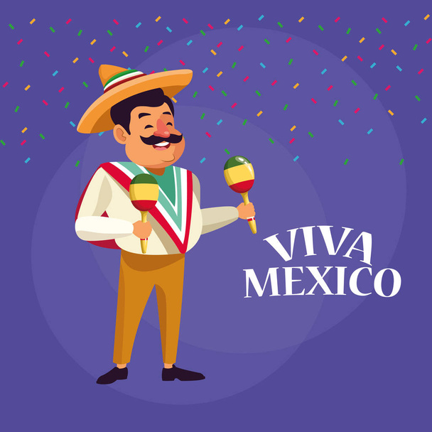 Viva Mexico Karikaturen - Vektor, Bild