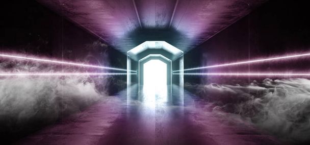Дым Футуристического Sci Fi Лазер Неон ослепляет ярким светом
 - Фото, изображение
