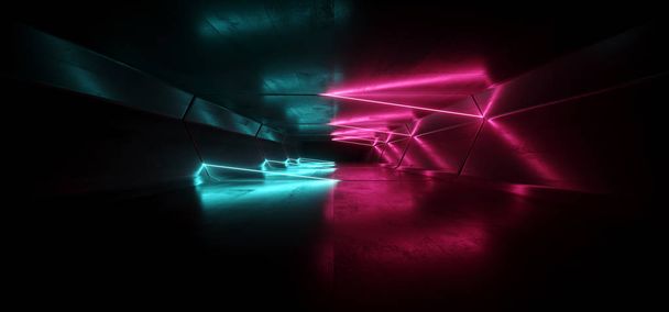 Futuristinen neon valot Laser violetti sininen hehkuva moderni Retro Sc
 - Valokuva, kuva
