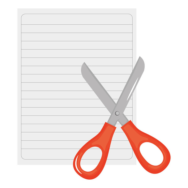 feuille de papier pour ordinateur portable avec ciseaux
 - Vecteur, image
