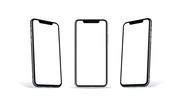 Blank modern mobile phone isolated on white background.  - Photo, Image