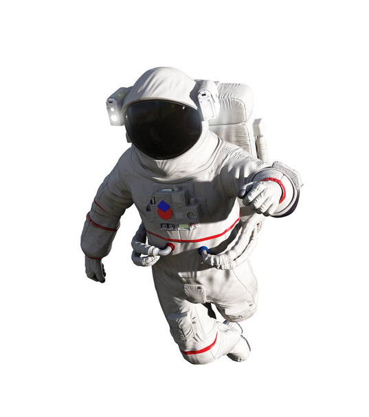 Astronaute en combinaison spatiale blanche isolé sur fond blanc
 - Photo, image