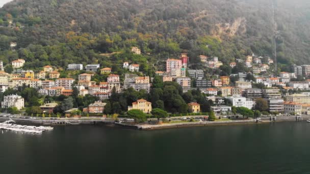 The magnificent scenery and breathtaking villas at Lake Como, Italy Aerial view of the magnificent scenery and breathtaking villas at Italian lakes - Footage, Video