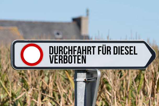 A traffic sign with reference to prohibition of transit for diesel cars - Photo, Image