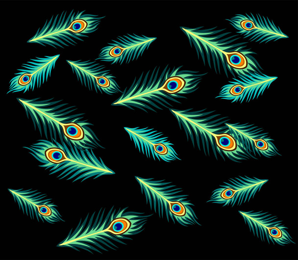 Абстрактный геометрический рисунок перьев павлина
 - Вектор,изображение
