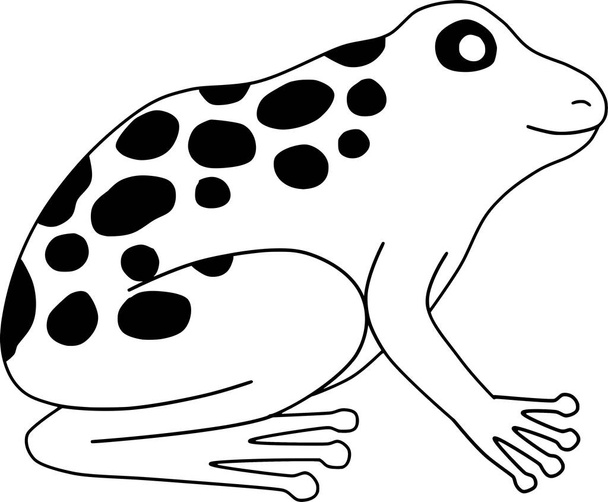Bull kikker vector lijn kunst dier wildlife cartoon reptiel illustratie zwart-wit - Vector, afbeelding