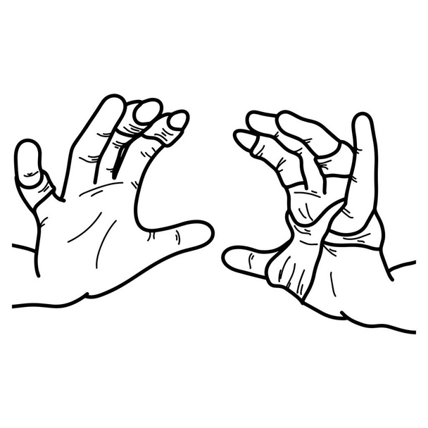 close-up duas mãos de ginástica artística jogador vetor ilustração esboço doodle mão desenhada com linhas pretas isolado no fundo branco
 - Vetor, Imagem