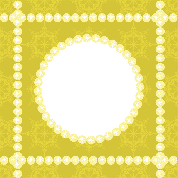 Frame with lace and beads - Vector, afbeelding