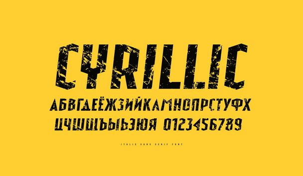 Cursief Sans Serif lettertype in sport stijl - Vector, afbeelding