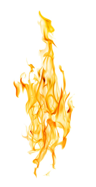 geel abstract vuur op wit - Foto, afbeelding