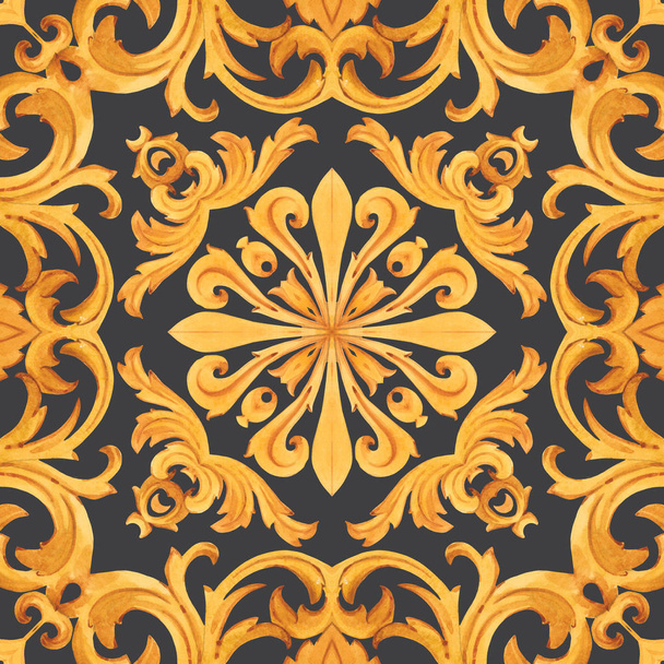 Golden baroque rich luxury pattern - Φωτογραφία, εικόνα