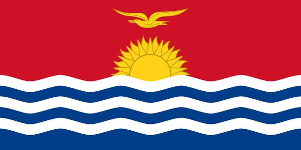 Vlag van Kiribati vector. Nationaal symbool van Kiribati - Vector, afbeelding