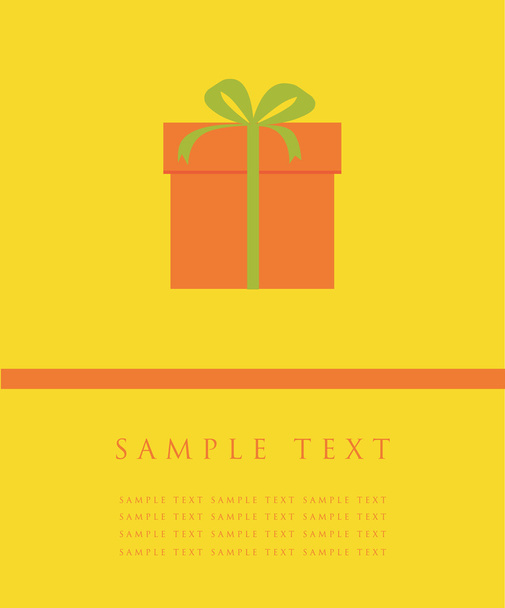 Birthday card with present box. - Vector, Image