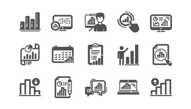 Graph icons. Charts and graphs, Presentation and Report. Classic icon set. Vector - Wektor, obraz