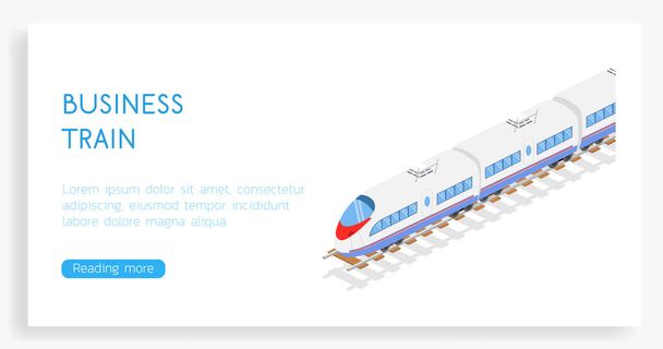 Isometric 3D vector illustration high speed train for landing site - ベクター画像