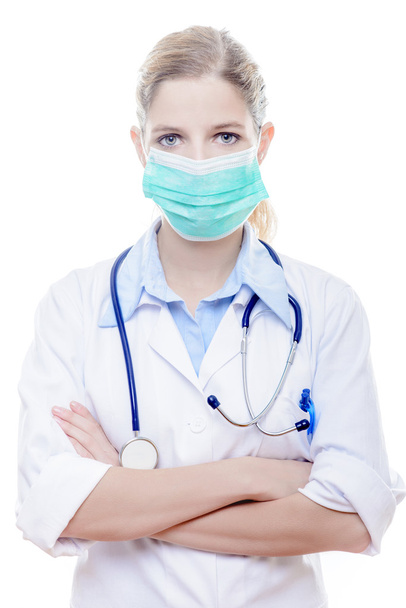 Dokter in medisch gezichtsmasker. Coronavirus concept. 2019-ncov - Foto, afbeelding