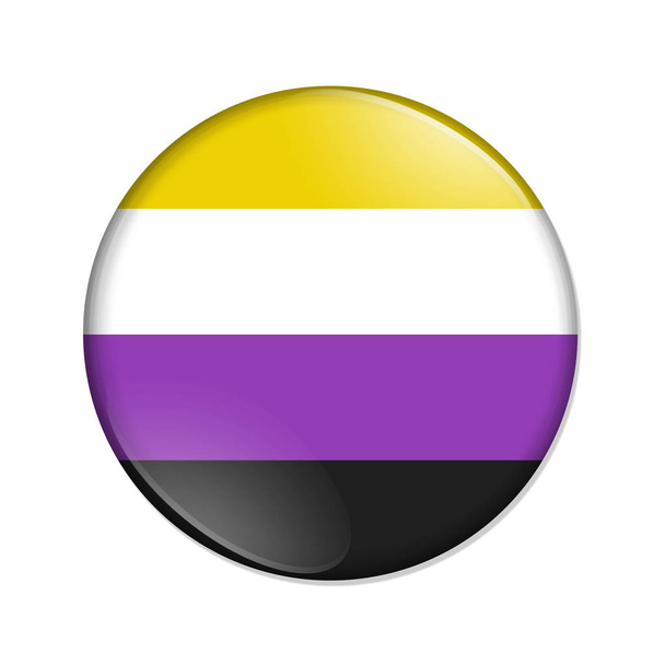 non-binary gestreifte Flagge Abzeichen Taste - Foto, Bild