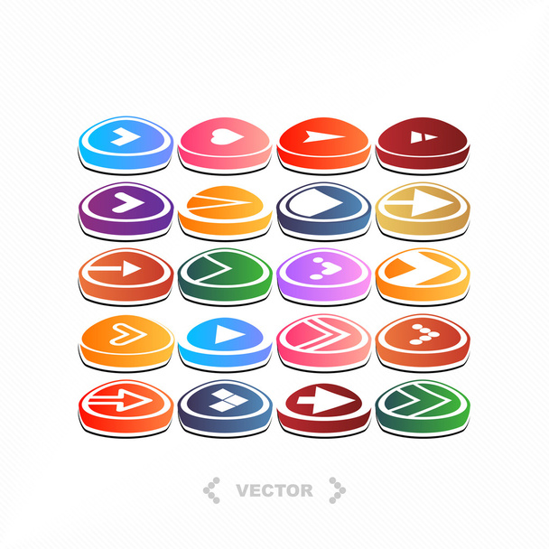 Set of different colorful arrow icons. vector. - Vector, Image