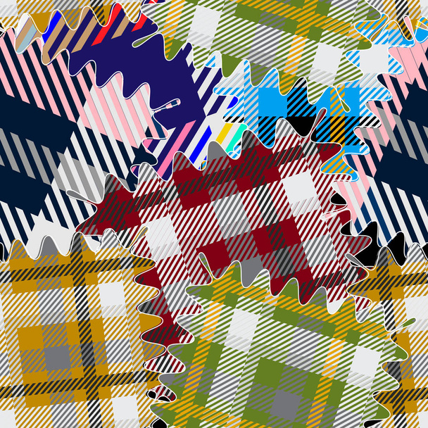 Plaids colorés motif sans couture. Patchwo tartan texturé vectoriel
 - Vecteur, image