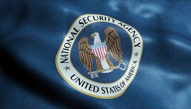 Bandera ondeante 3D del Cuerpo de la Agencia de Seguridad Nacional de los Estados Unidos
 - Foto, imagen
