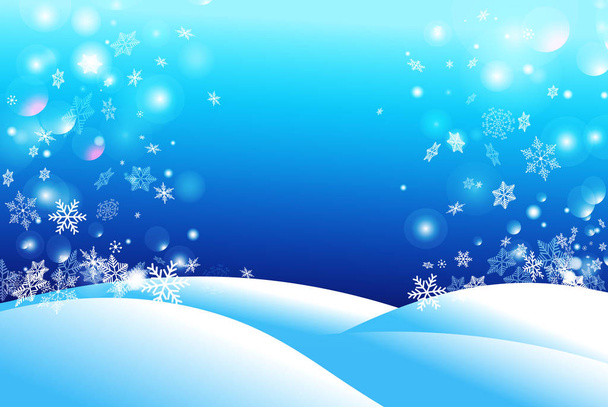 Zimní krásné pozadí sněhu a vloček - Vektor, obrázek