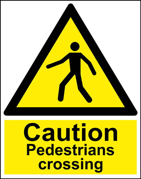 Caution Pedestrians crossing  - Photo, Image